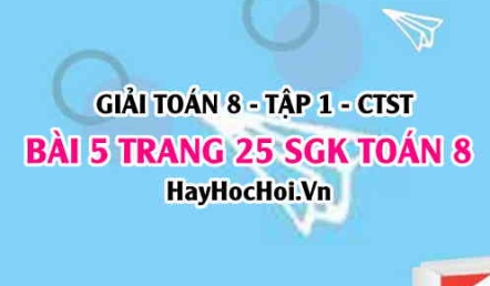 Giải bài 5 trang 25 Toán 8 Tập 1 SGK Chân trời sáng tạo